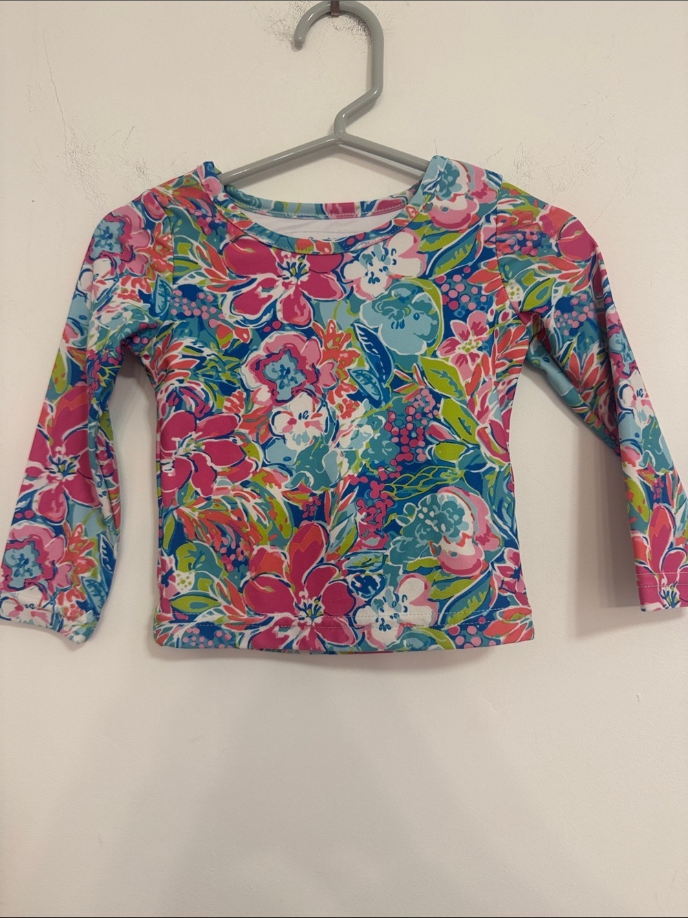 SweetHoney Floral Long-Sleeve Rashguard - Pink & Blue & Green